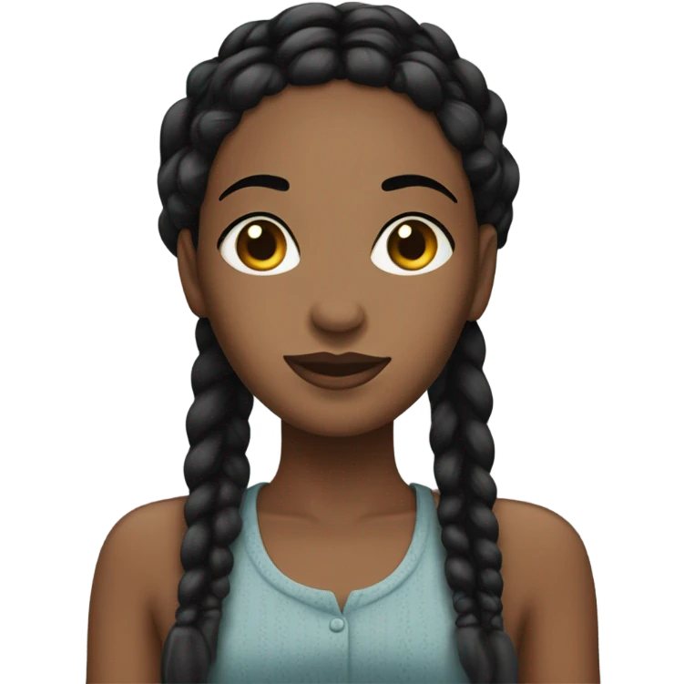 black woman with black braids and lashes emoji