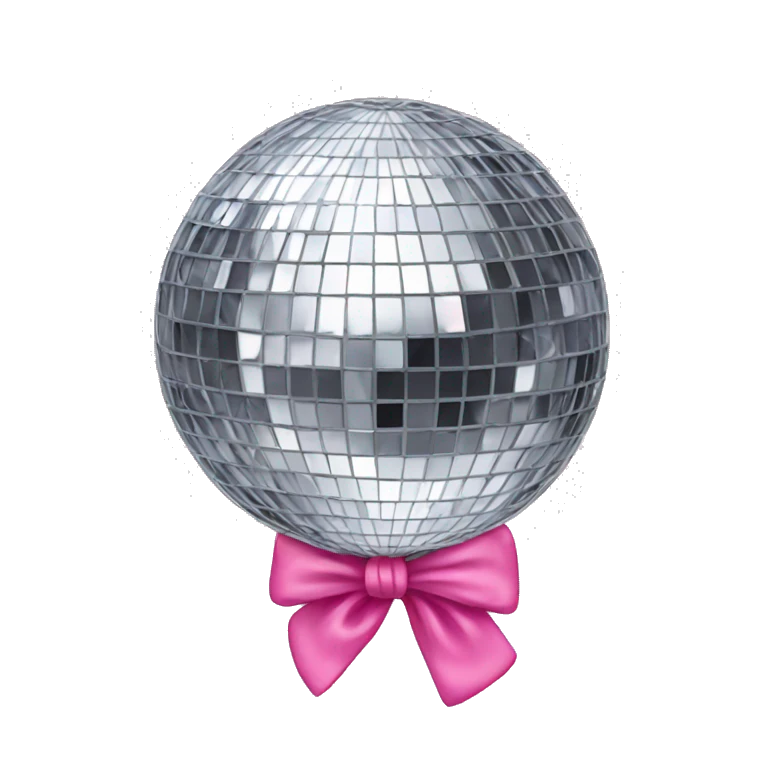 disco ball with pink bow emoji