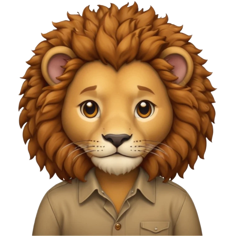 curly lion with shirt emoji