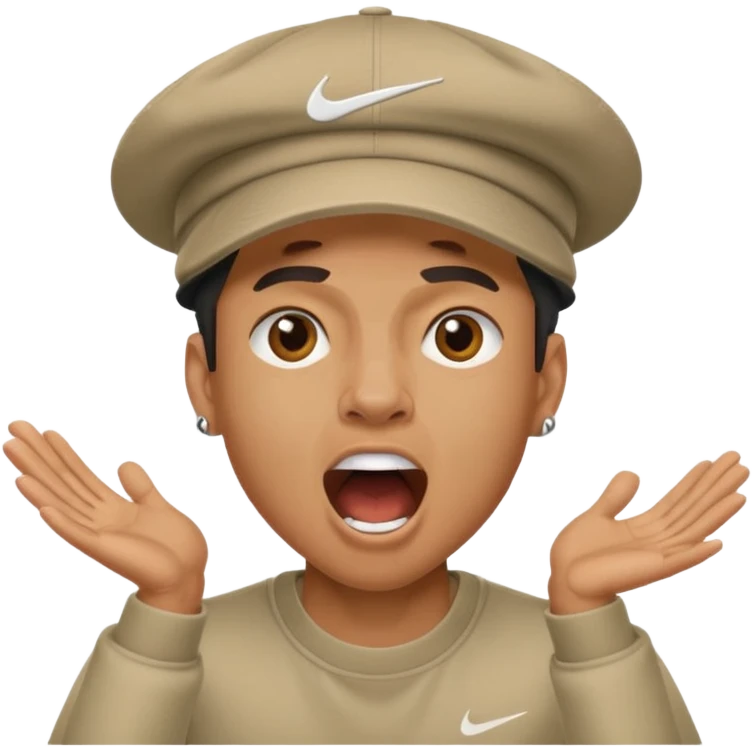Ragazzo con cappello Nike mulatto che dice col Police in su emoji