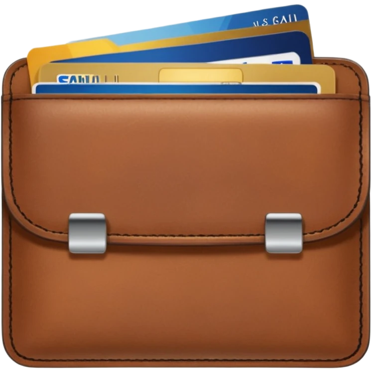 portefeuille marron avec billet et carte bancaire emoji