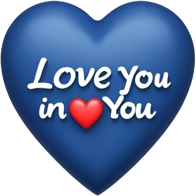 Dark Blue heart with the words Love You Ry in the middle  emoji