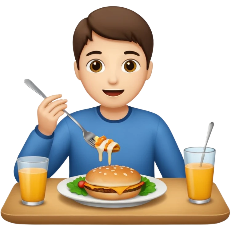 He ate the food emoji