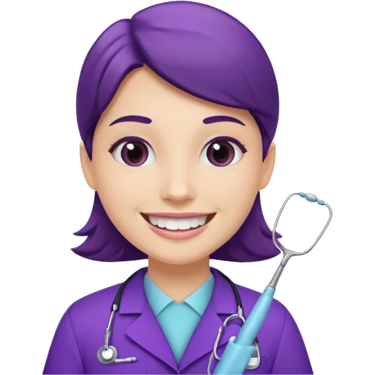 Dentist with purple uniforms  emoji