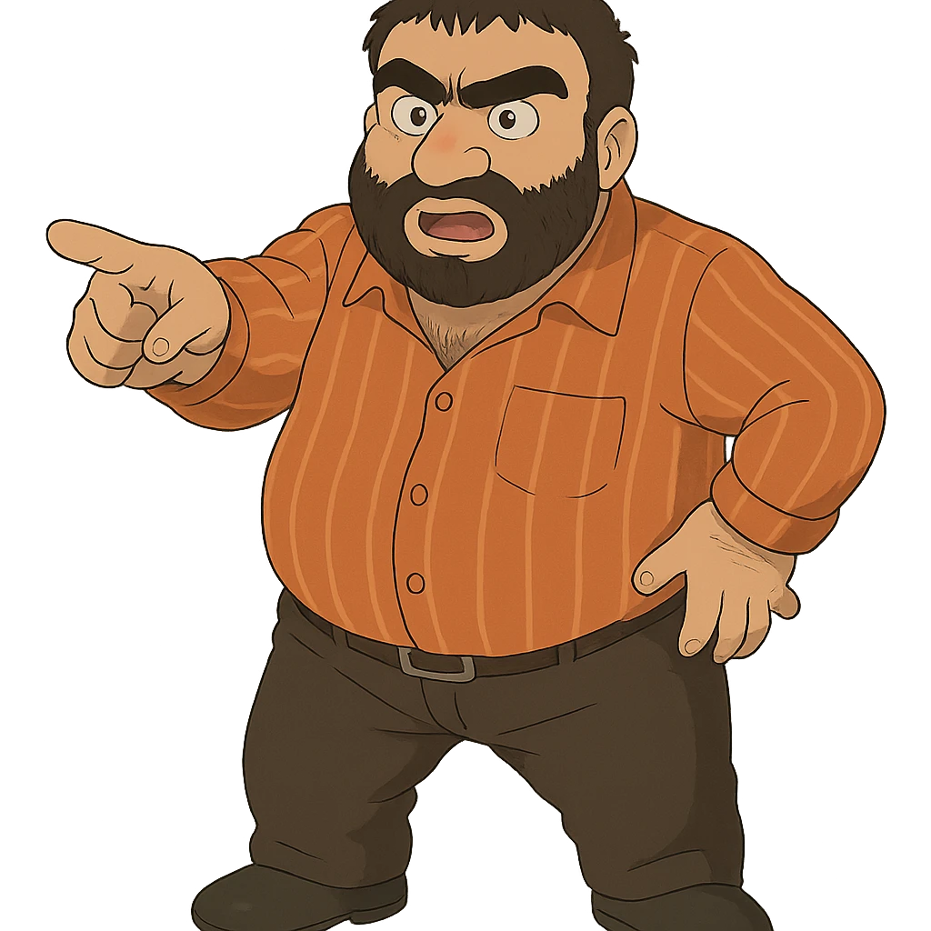 Recep İvedik, soft shading, detailed features, comedic pose, ghibli style emoji