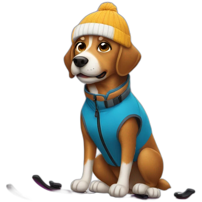 dog skier emoji