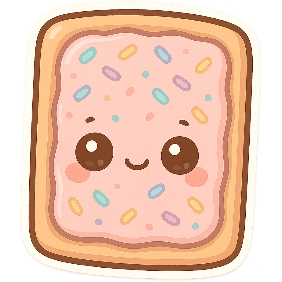 chibi poptart, cute, pastel colors, big eyes emoji
