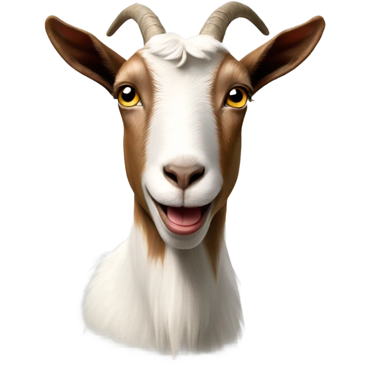 A goat with tongue out emoji