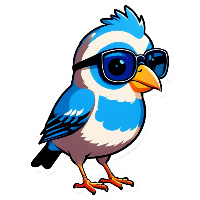 Bird With sumglasses and News papel emoji