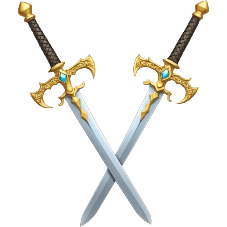 Two Golden royal swords with gold blades and gold handel emoji