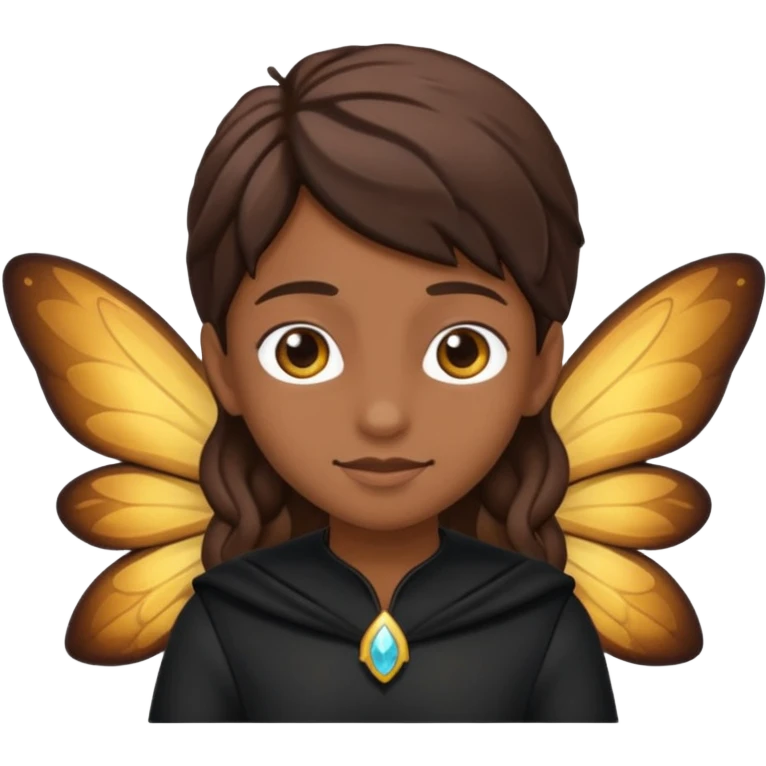Black clothing fairy emoji brown skin  emoji