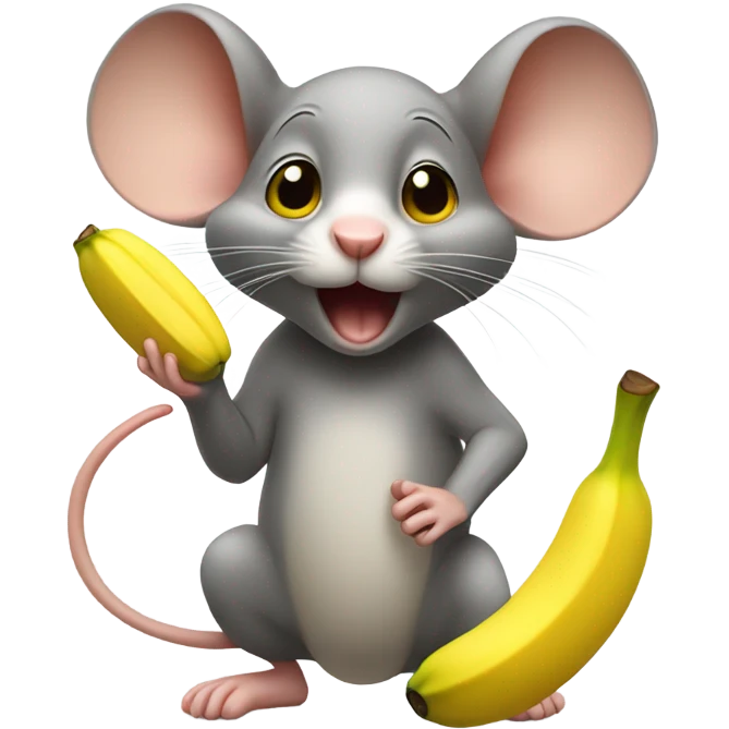 Mouse juggling bananas emoji