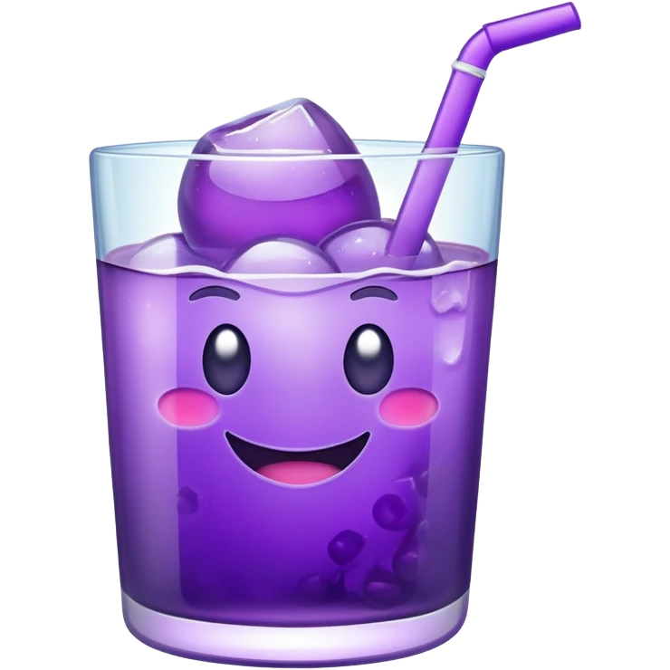 glass of grape koolaid with ice emoji