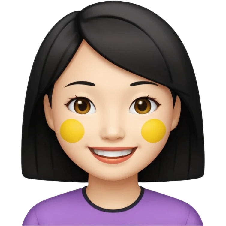 an Asian with a smiley bobbed hair
Woman emoji