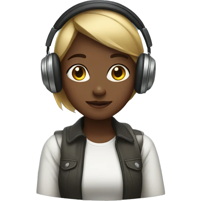 Girl with headphones  emoji