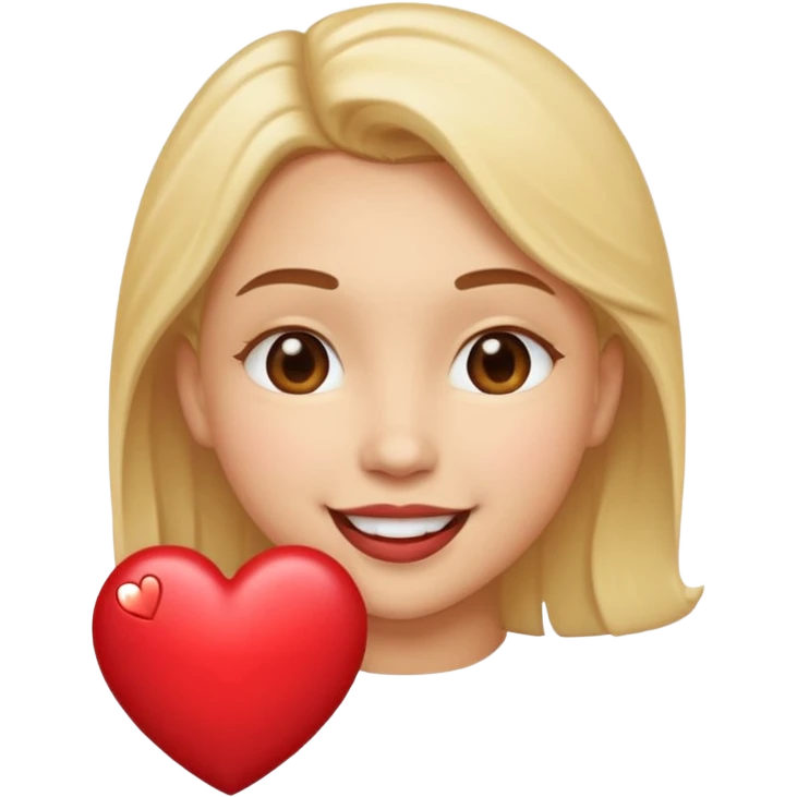 creame un emoji de una carita titando un beso de corazon hacia adelante emoji