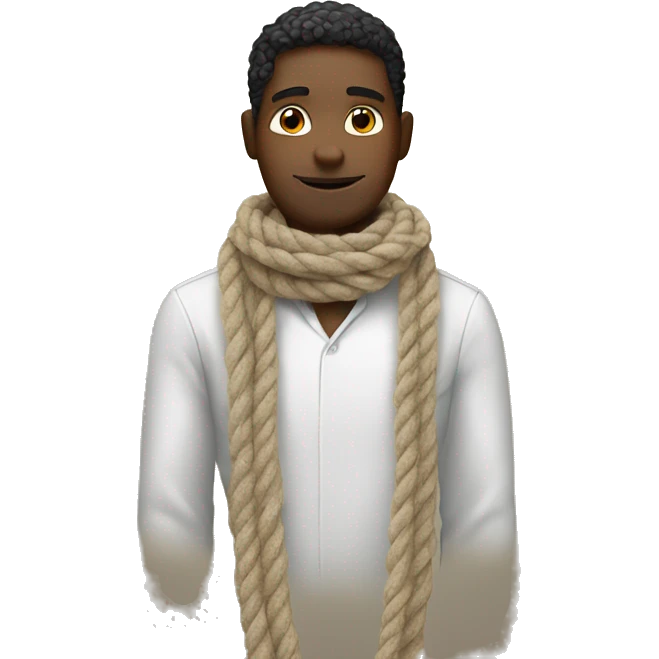 WhiteMan wearing a rope scarf- emoji