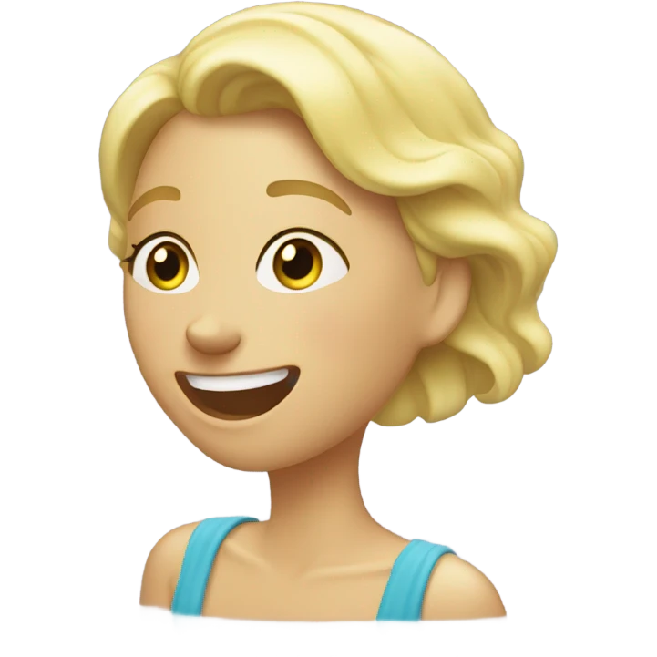 blonde woman giggling in shower emoji