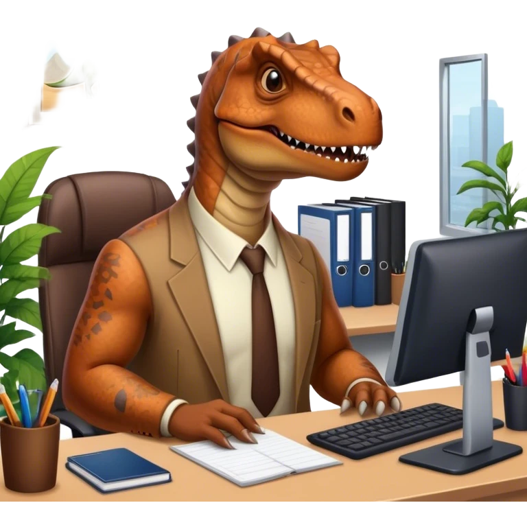 old dinosaurs working in an office emoji