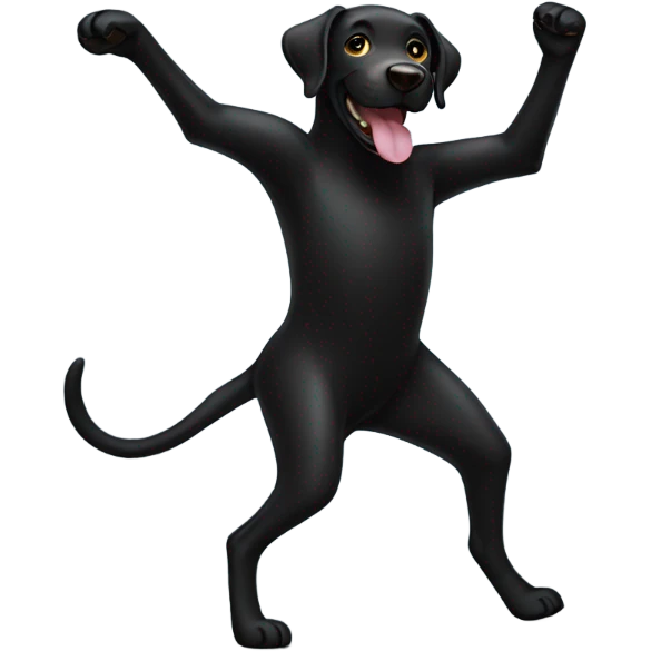 Black labrador retriever dog dancing. emoji