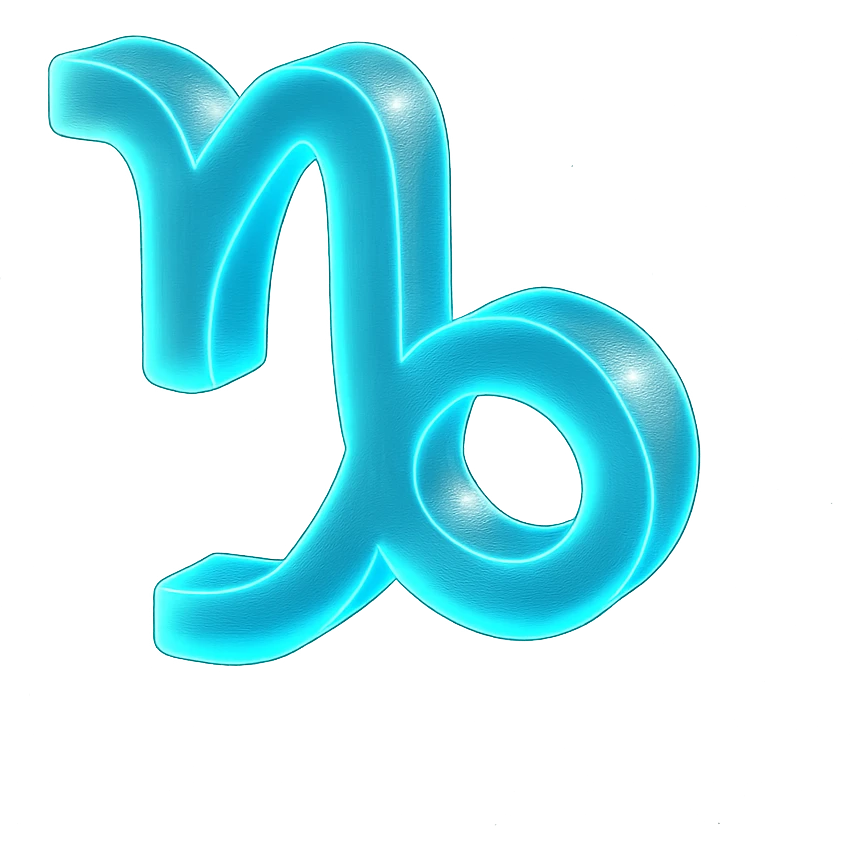 "A minimalistic glowing zodiac symbol ♑, centered on a dark cosmic background, symbol color #00d9ff, clean design, modern and luminous" emoji