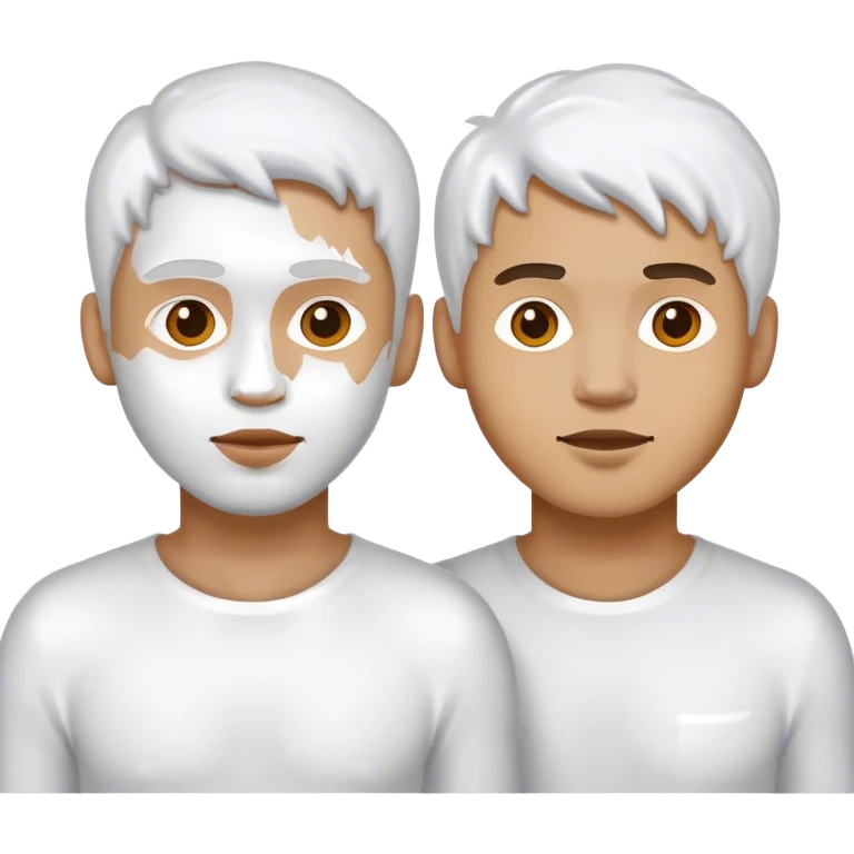 Two male guys in white paint  emoji