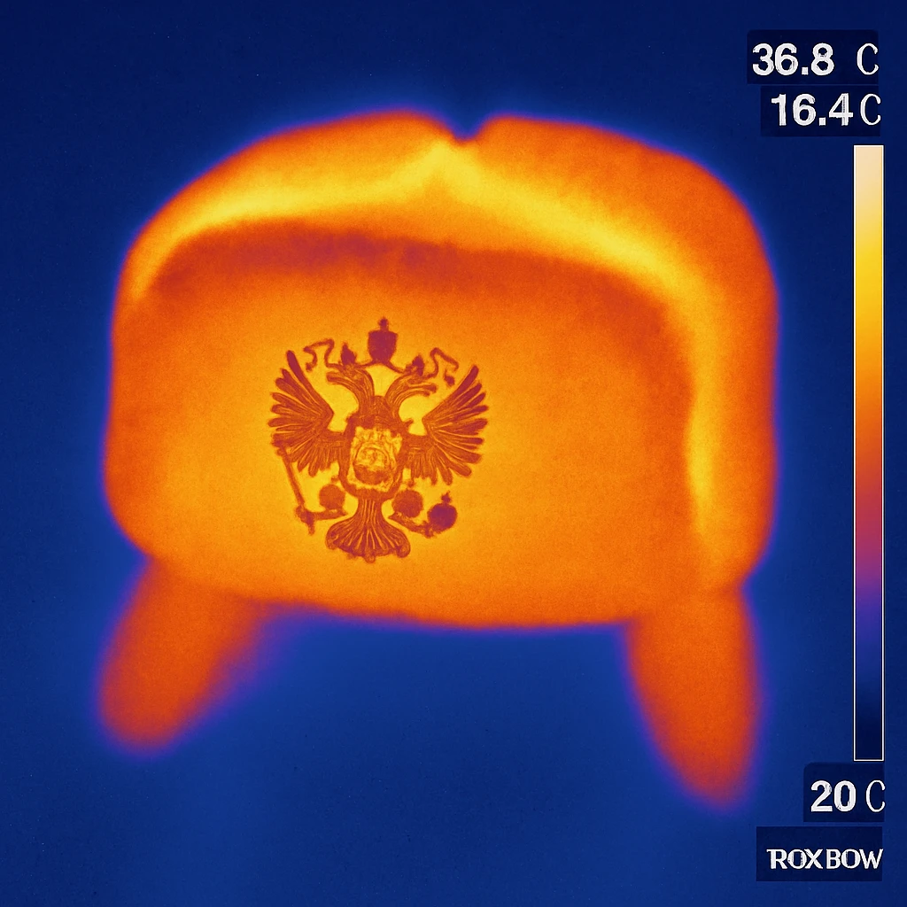Russian hat ushank with the coat of arms of Russia emoji