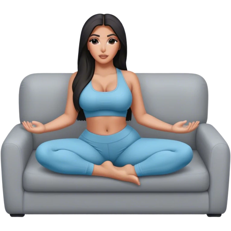 hyper-realistic kim kardashian in yoga pants on couch emoji