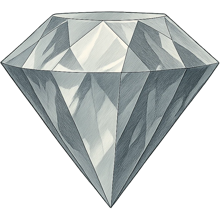 silver colored diamond emoji