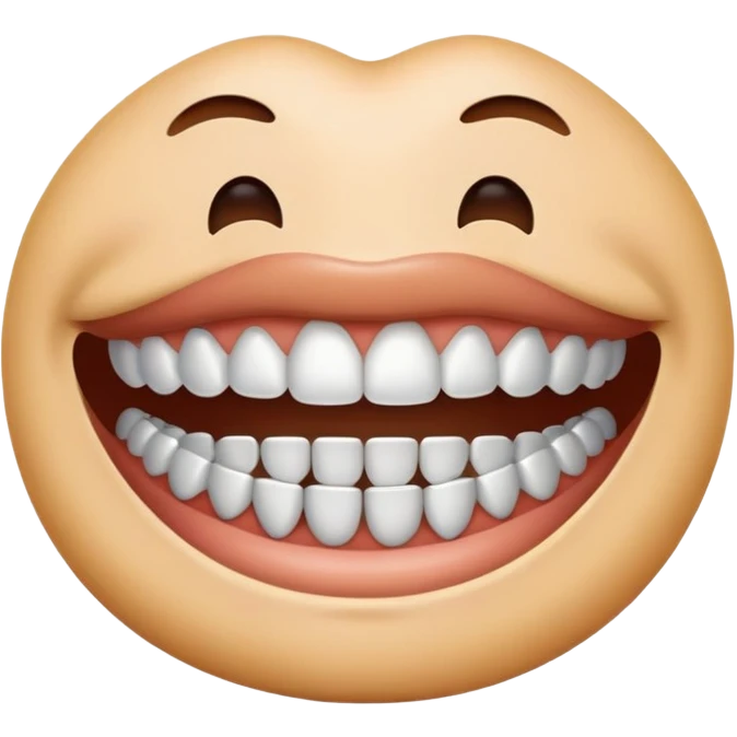 an emoji with his theeth in silver, dragging down his lips emoji