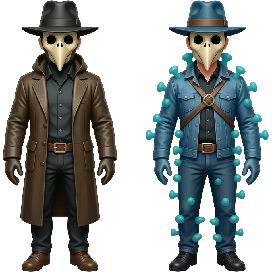 The plague Doctor and microbe emoji