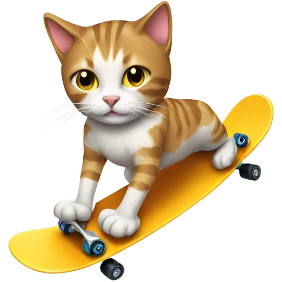 Cat riding skateboard emoji