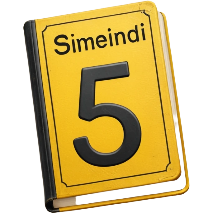 Yellow book with a number "5" in the cover emoji