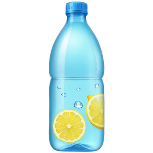 Bottle of water with lemon emoji