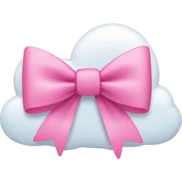 pink bow + cloud emoji