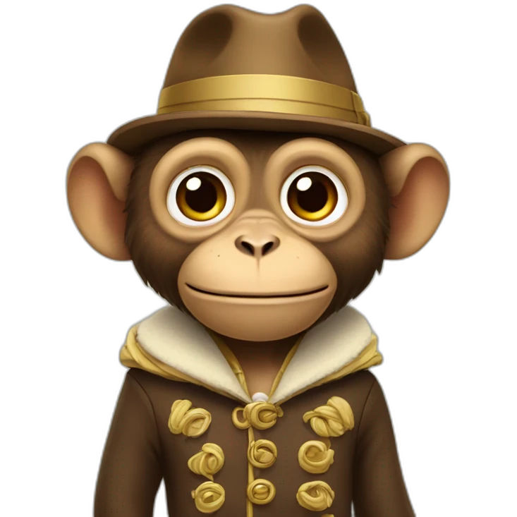 A monkey with German clothing emoji