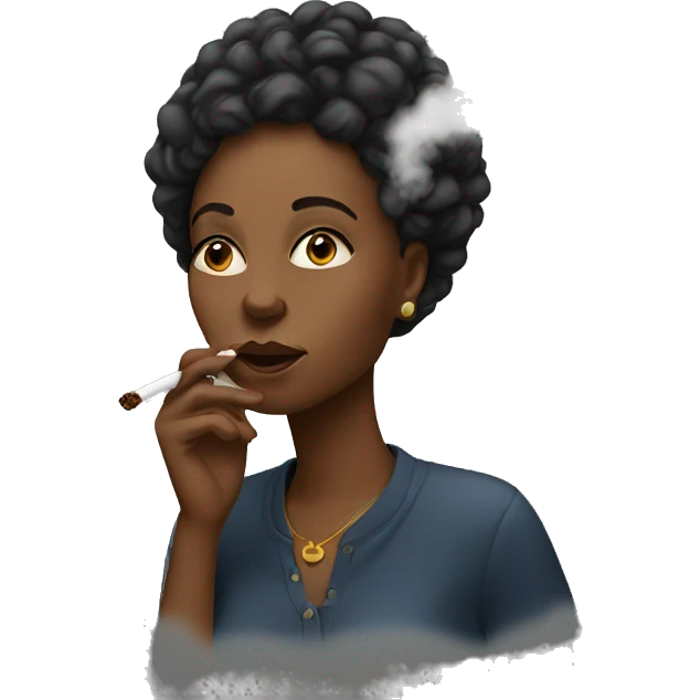 Black woman smoking blunt emoji