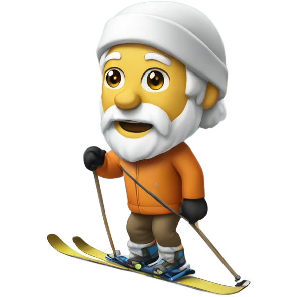 socrates skiing on mountain  emoji