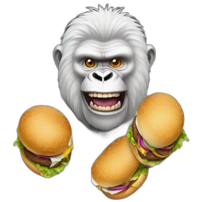 smile Burger man queen white gorilla emoji