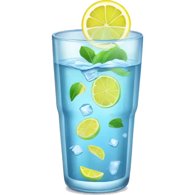 Vaso de agua con hielo CON RODAJA DE LIMÓN emoji