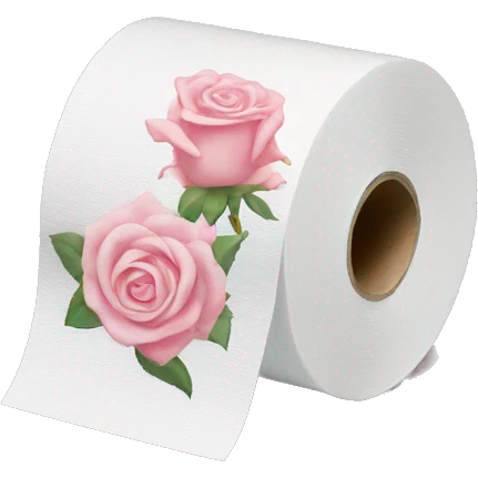 Light pink rose print toilet paper  emoji