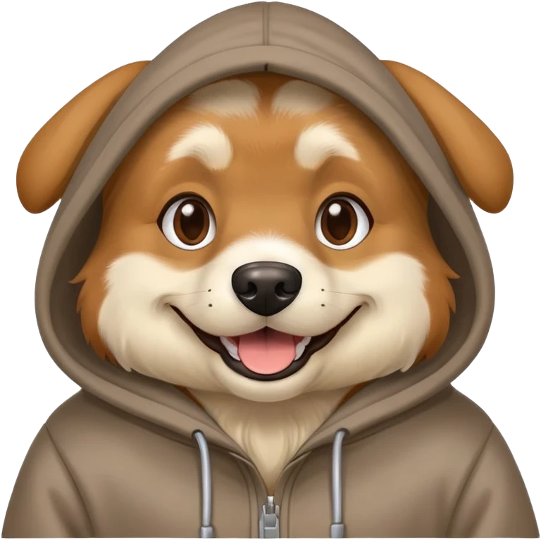 Dog wearing a hoody  emoji