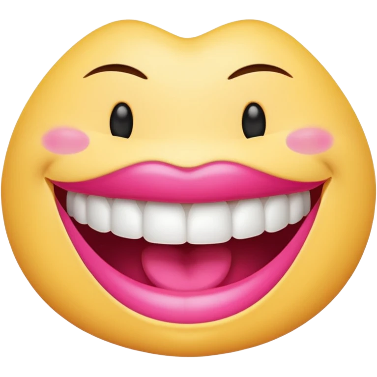 smiling mouth with shiny teeth emoji