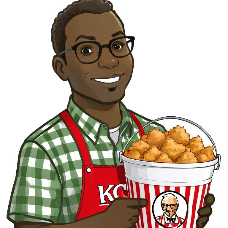 african american man holding kfc emoji