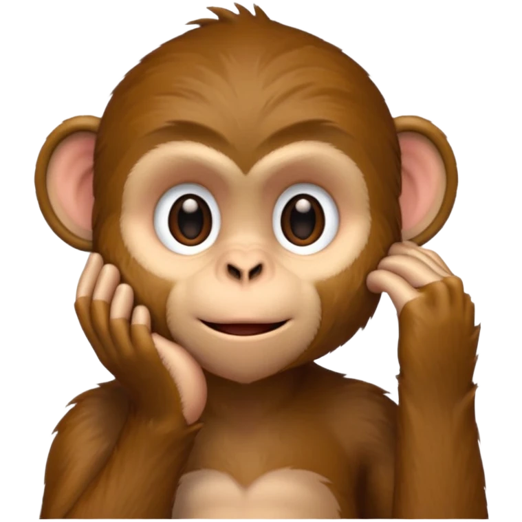 monkey listening hand on ear emoji