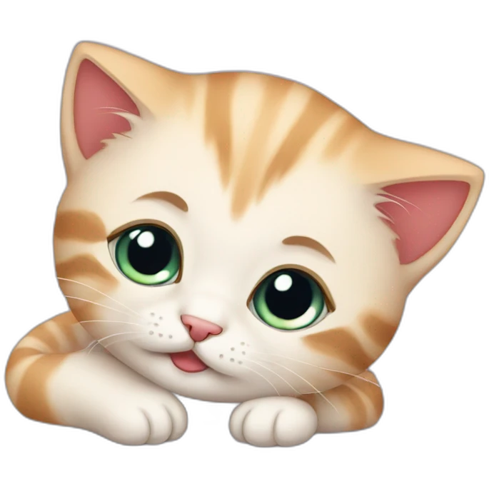 Cute kitten is tired emoji