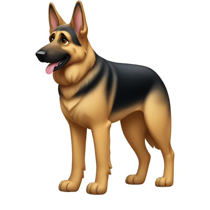 German shepherd dog that weighs 90 pounds and wearing an American flag collar and is a good boy emoji