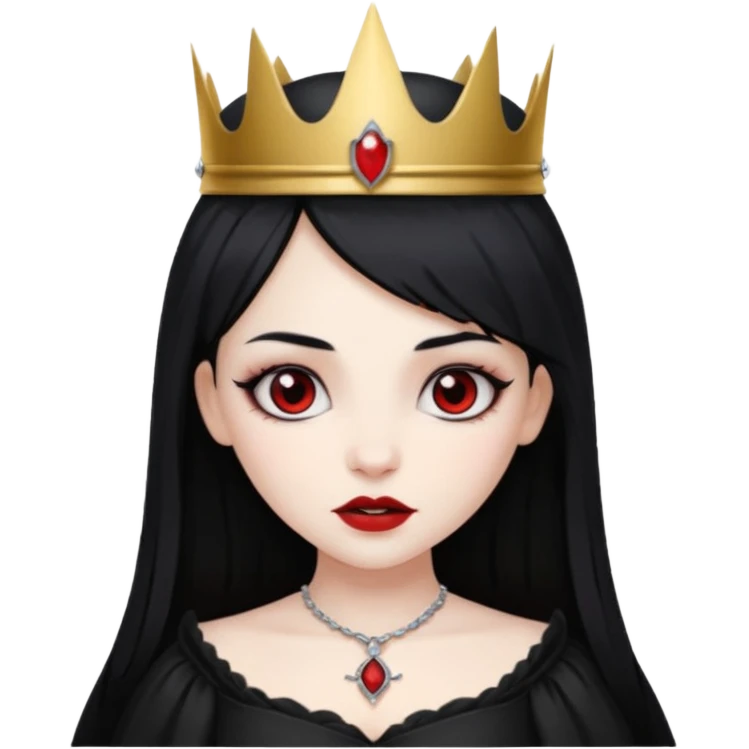 vampire girl with black crown emoji