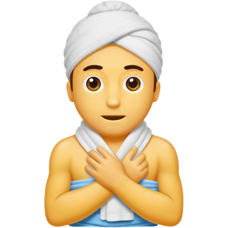 Create a man with only a towel under his weist  emoji