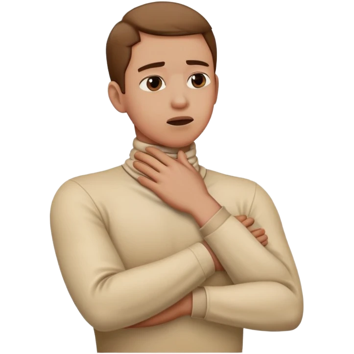 Person holding their neck arms crossed choking  emoji